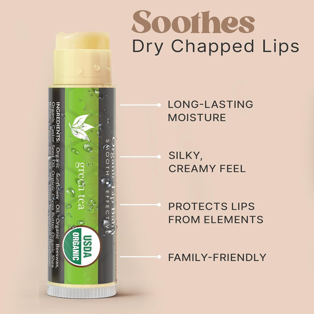 USDA Organic Lip Balm - USA Made with Natural Ingredients, 12 Pack Multi Flavor Lips Moisturizer, Moisturizing Lip Care, Beauty & Birthday Gifts, Moisturizer Chapstick Bulk Care for Dry Lips
