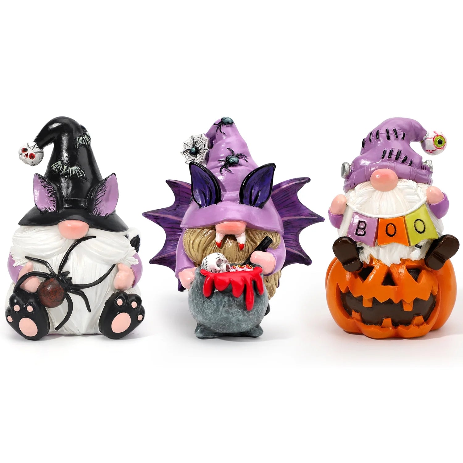 3Pcs Halloween Gnomes Decorations Halloween Gnomes Ornaments for Home Decor | Handmade Halloween Gifts | Resin |