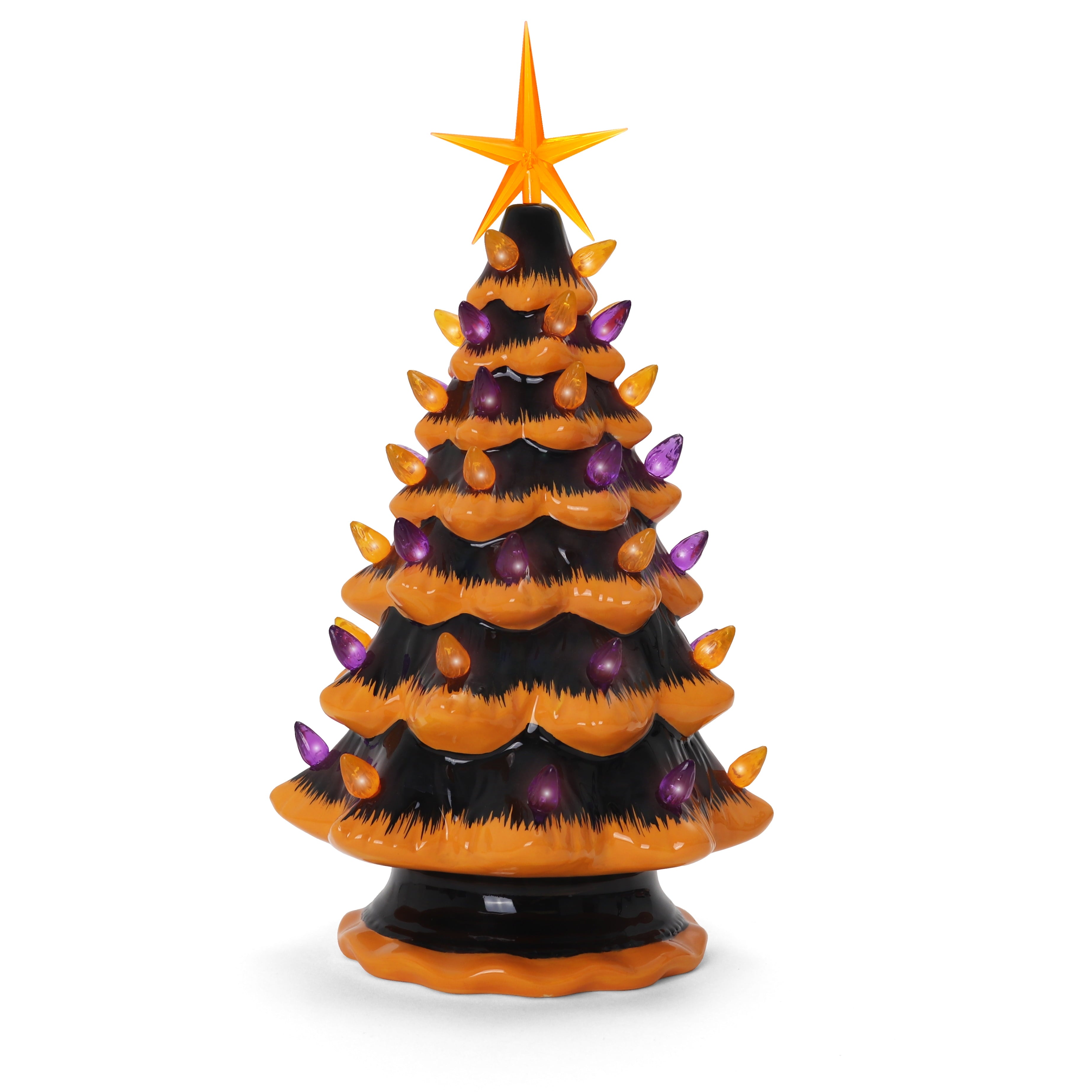 Halloween Ceramic Lighted Christmas Tree - Halloween Decoration
