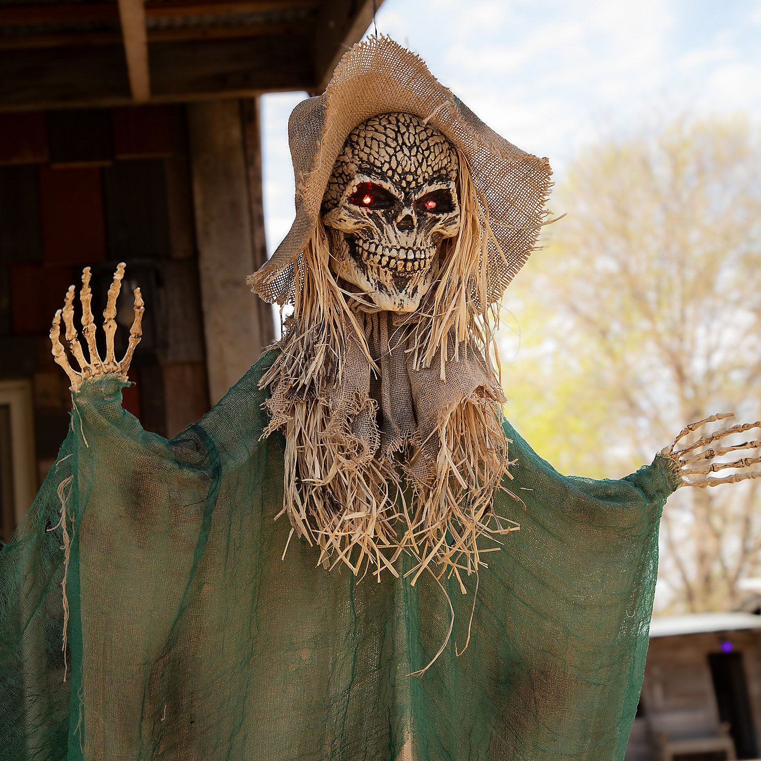 5 Ft. 6" Hanging Skeleton Witch Animated Prop Halloween Decoration