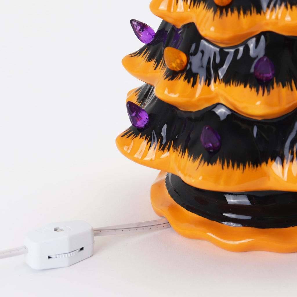 Halloween Ceramic Lighted Christmas Tree - Halloween Decoration