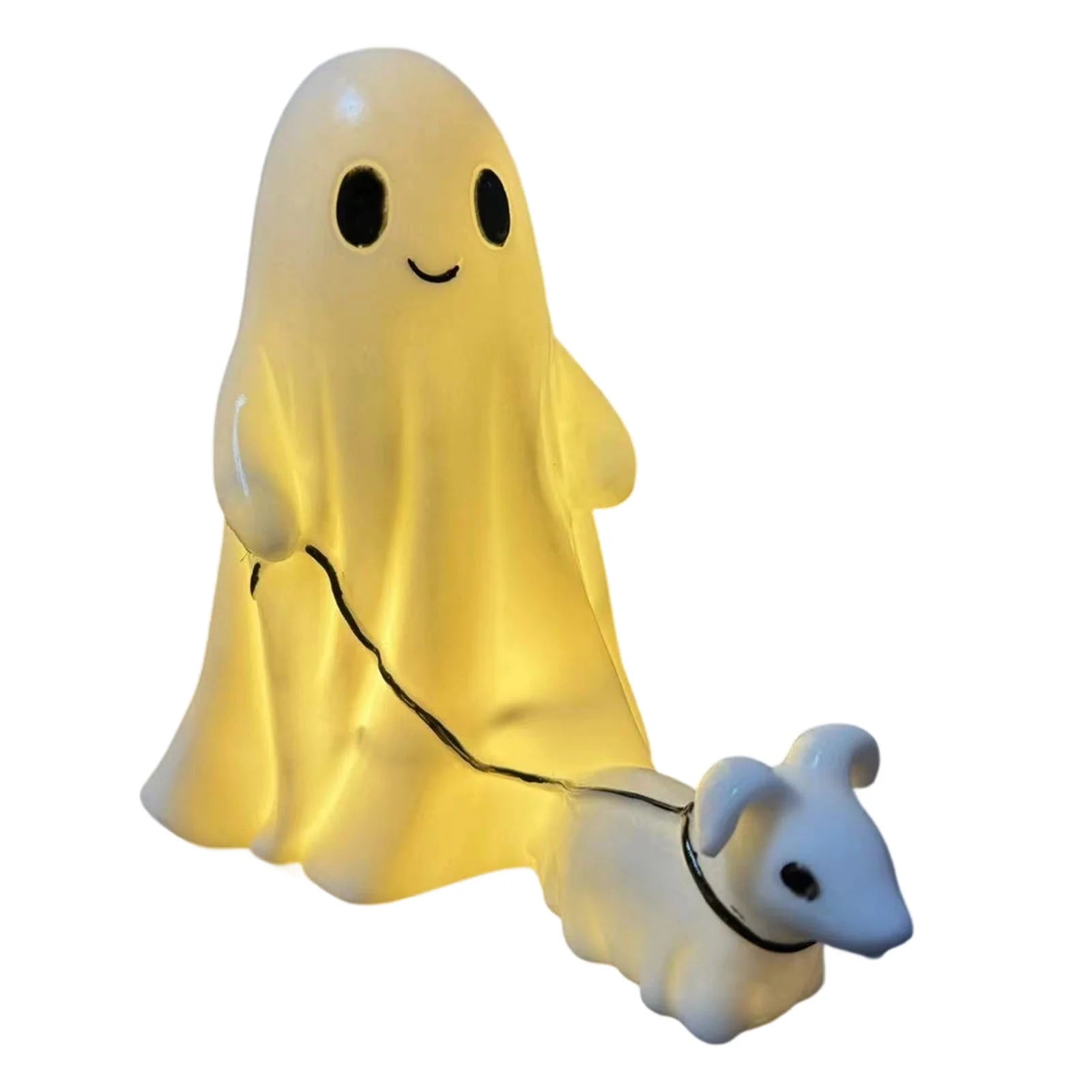 Clearance 2025!Ghost Walking Dog Statue, Ghost Walking Dog Statue,Ghost Walking His Ghost Dog Ghost Dog Statues Spooky Ghost Dog Figurine Home Tabletop Decorations, Figurines,Night Light,