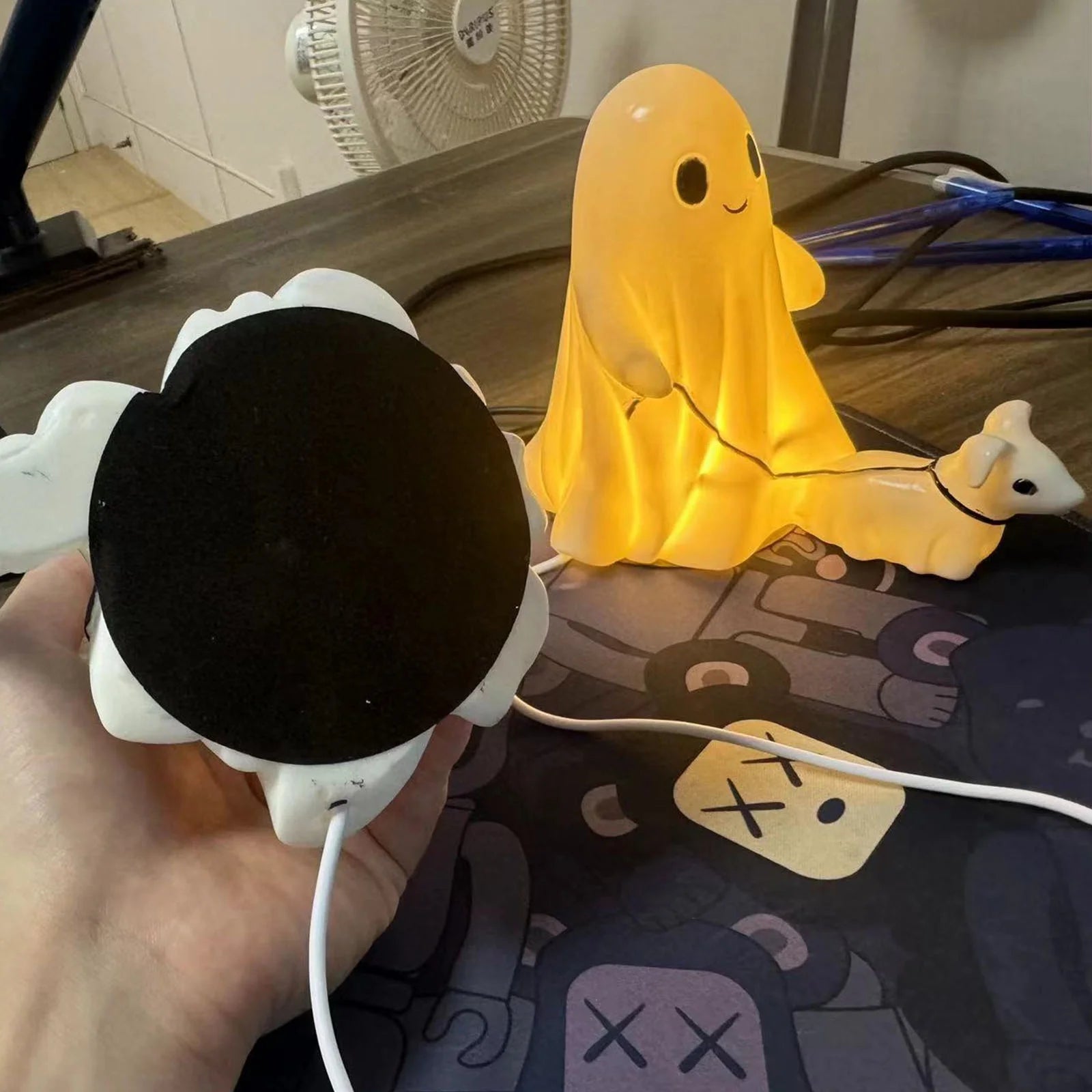 Clearance 2025!Ghost Walking Dog Statue, Ghost Walking Dog Statue,Ghost Walking His Ghost Dog Ghost Dog Statues Spooky Ghost Dog Figurine Home Tabletop Decorations, Figurines,Night Light,